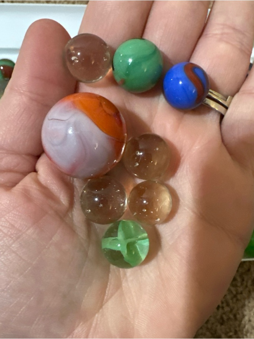 Lot Of Marbles Various Sizes Assorted Colors - Picture 6 of 7